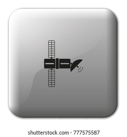 Satellite flat vector icon.
