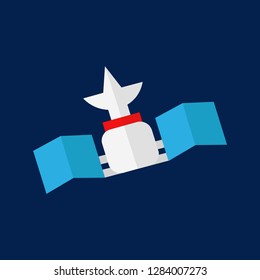 Satellite. Galaxy. Icon satellite. Communication. Vector illustration. EPS 10.