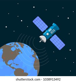Satellite geolocation , positioning on the ground. Navigation geolocation. Vector illustration design.
