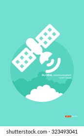  satellite, global communication concept, Agent, meaning, symbols, logos, trademarks, Vector eps 10