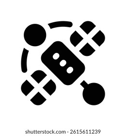 satellite glyph icon. Strong and solid vector icon for websites, mobile interfaces, presentations, and visual branding. High quality and easy to edit.