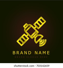 Satellite golden metallic logo