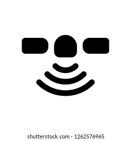 Satellite of gps or internet technology, icon. Black icon on white background