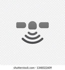 Satellite of gps or internet technology, icon. On grid background