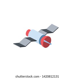 Satellite GPS navigation. Premium quality. Vector 3d isometric color icon new flat style. Creative illustration, idea for infographics.