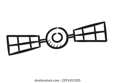 Satellit. handgezeichnete Vektorgrafik