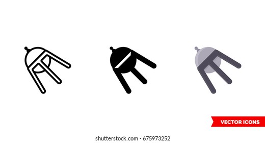 Satellite icon of 3 types: color, black and white, outline. Isolated vector sign symbol.