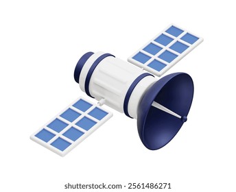 Satellite icon 3d element rendering vector