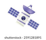 Satellite icon 3d rendering illustration vector