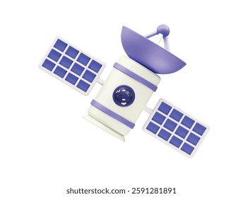 Satellite icon 3d rendering illustration vector