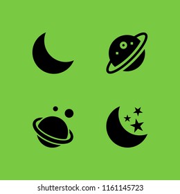 satellite icon. 4 satellite set with moon, space and planet vector icons for web and mobile app
