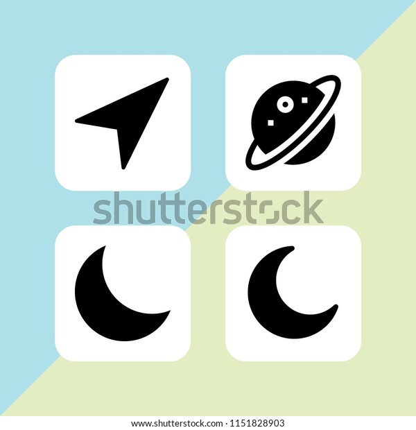 satellite icon. 4 satellite set\
with navigation, moon and planet vector icons for web and mobile\
app