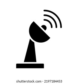 Icono de satélite.  señal de difusión. ilustración vectorial