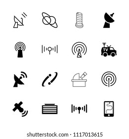 Satellite icon. collection of 16 satellite filled and outline icons such as business center building, signal, tv van. editable satellite icons for web and mobile.
