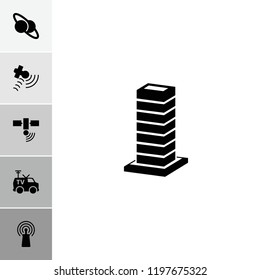 Satellite icon. collection of 6 satellite filled icons such as signal, tv van. editable satellite icons for web and mobile.