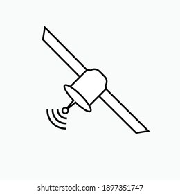 Satellite Icon. Communication Technology Symbol - Vector Logo Template.