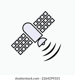 Satellitensymbol. Kommunikationstechnologie. Übermittler, Übertragungssymbol.