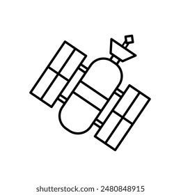 Vector de diseño de iconos de satélite en color blanco y negro.