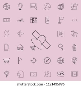 satellite icon. Detailed set of navigation icons. Premium quality graphic design sign. One of the collection icons for websites, web design, mobile app on colored background