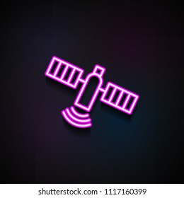 satellite icon. Element of logistics icons for mobile concept and web apps. Neon satellite icon can be used for web and mobile apps