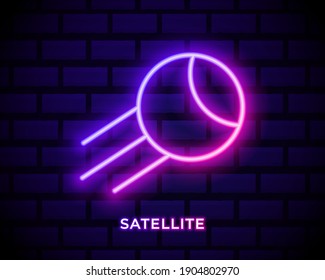 satellite icon. Element of logistics icons for mobile concept and web apps. Neon satellite icon can be used for web and mobile apps.