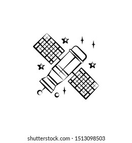 Satellite icon. Element of space hand drawn icon