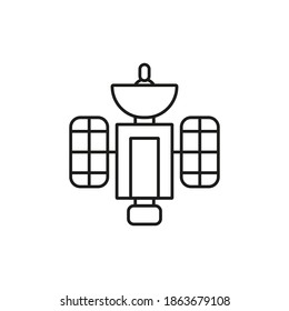 icono satelital del icono espacial para concepto móvil y aplicaciones web. Un icono satelital de línea delgada se puede usar para web y móvil. Icono premium sobre fondo blanco