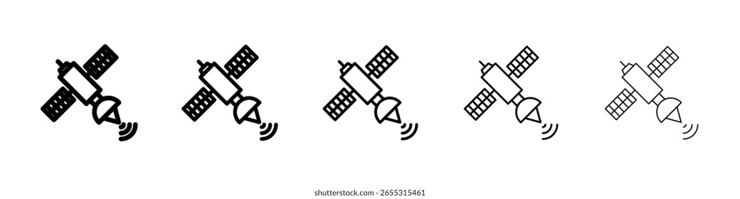 Conceito de sinal plano preenchido ícone satélite para web design.