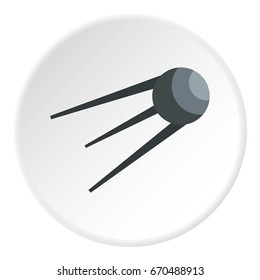 Satellite icon in flat circle isolated vector illustration for web