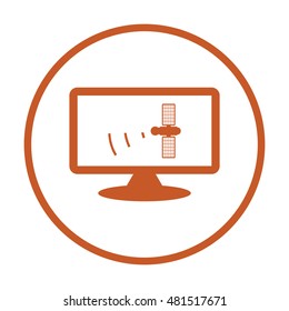 Satellite  icon. Flat design.