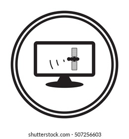 Satellite  icon. Flat design.