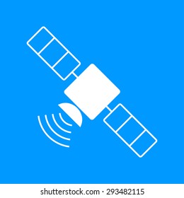 satellite icon. Flat design style. Vector icon