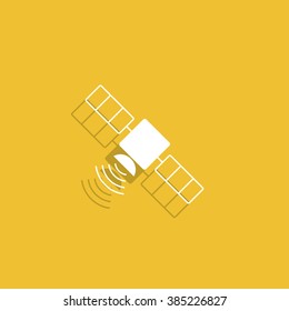 satellite icon. Flat design style. Vector icon