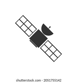 Satellite icon. Flat design vector illustration isolated on white background.