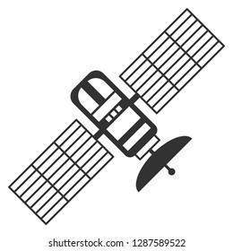 Satellite icon in flat style 