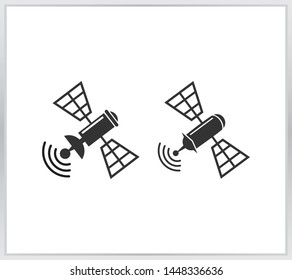 Satellite icon flat style isolated