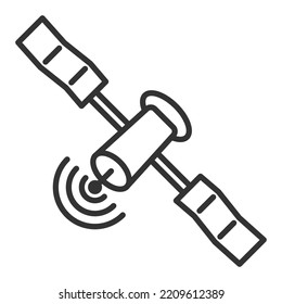 Icono de satélite. Ilustración vectorial de estilo plano aislada en fondo blanco