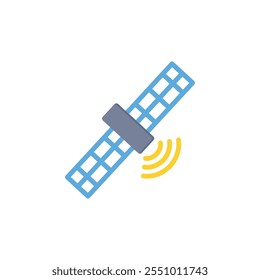 Estilo plano de icono de satélite	Vector