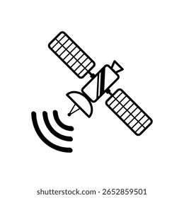 Ícone satélite. Design de ilustração de vetor de estilo plano para aplicativos móveis e sites da Web.