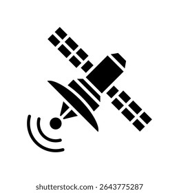 Ilustração do vetor de glifo de ícone de satélite