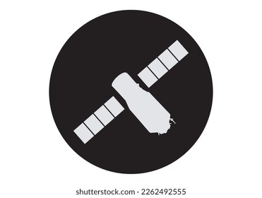 
Satellite icon in gray on black circle