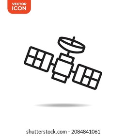 satellite icon. high quality icons suitable for graphic assets for science and broadcasting, internet, web design, apps, drawing and coloring books, print media, etc. EPS 10 vector line icon