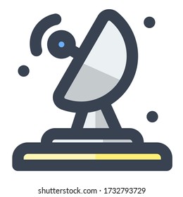 Satellite Icon, Illustration of Astronomy, Geographic, Sky, Solar System  with Filled and Line Style for Website User Interface  Mobile and Wallpaper