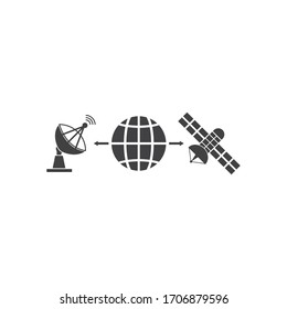 Satellite icon illustration vector flat design