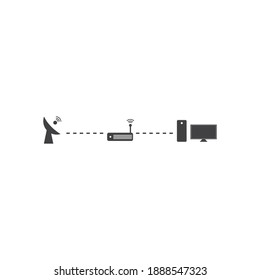 Icono satelital ilustración vector diseño plano