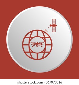 Satellite  icon,  isolated. Flat  design.