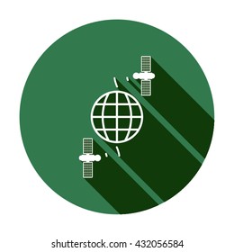 satellite   icon,  isolated. Flat  design.