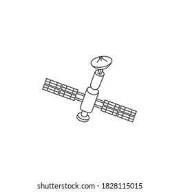 Satellite icon isolated on background. Sputnik symbol modern, simple, vector, icon for website design, mobile app, ui. Vector Illustration