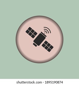 icono satelital, icono de señal satelital aislado, ilustración vectorial