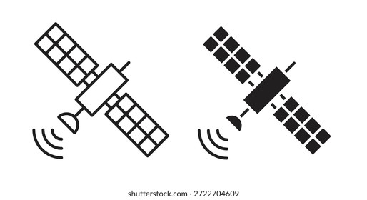 Satellitensymbol, einzelne Vektorgrafik. Vektorpiktogramm für Web und App